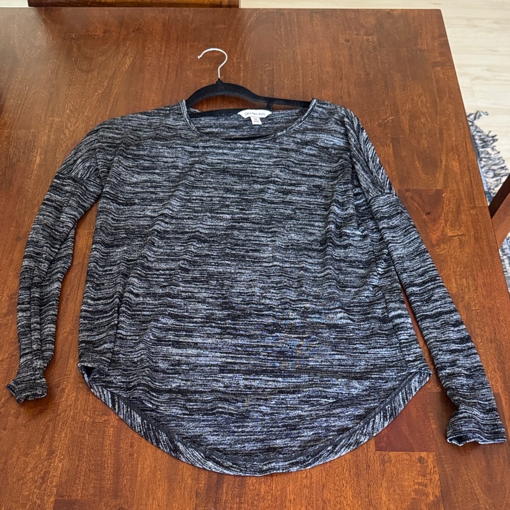 Calvin Klein Gray Long Sleeve Women's Top